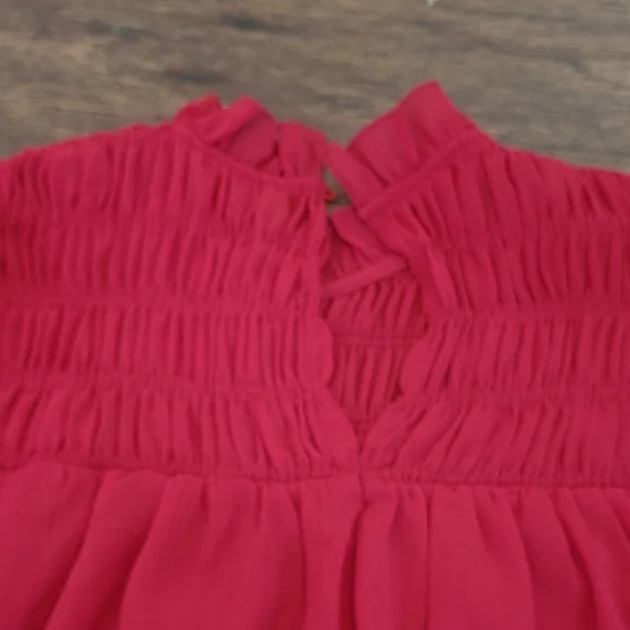 Red Ruffled Sleeve Top - Picture 2 of 2